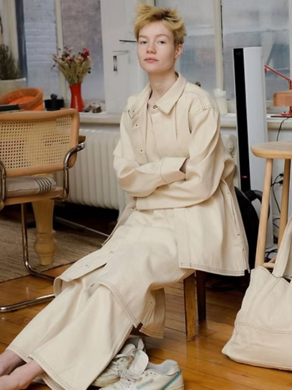 BASERANGE The Indre Cotton Jacket Undyed Organic Workwear Overshirt Coat S NWT